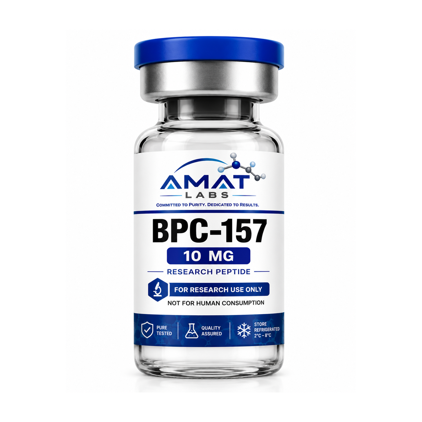 BPC-157 research vial, 10 MG Lyophilized Vial
