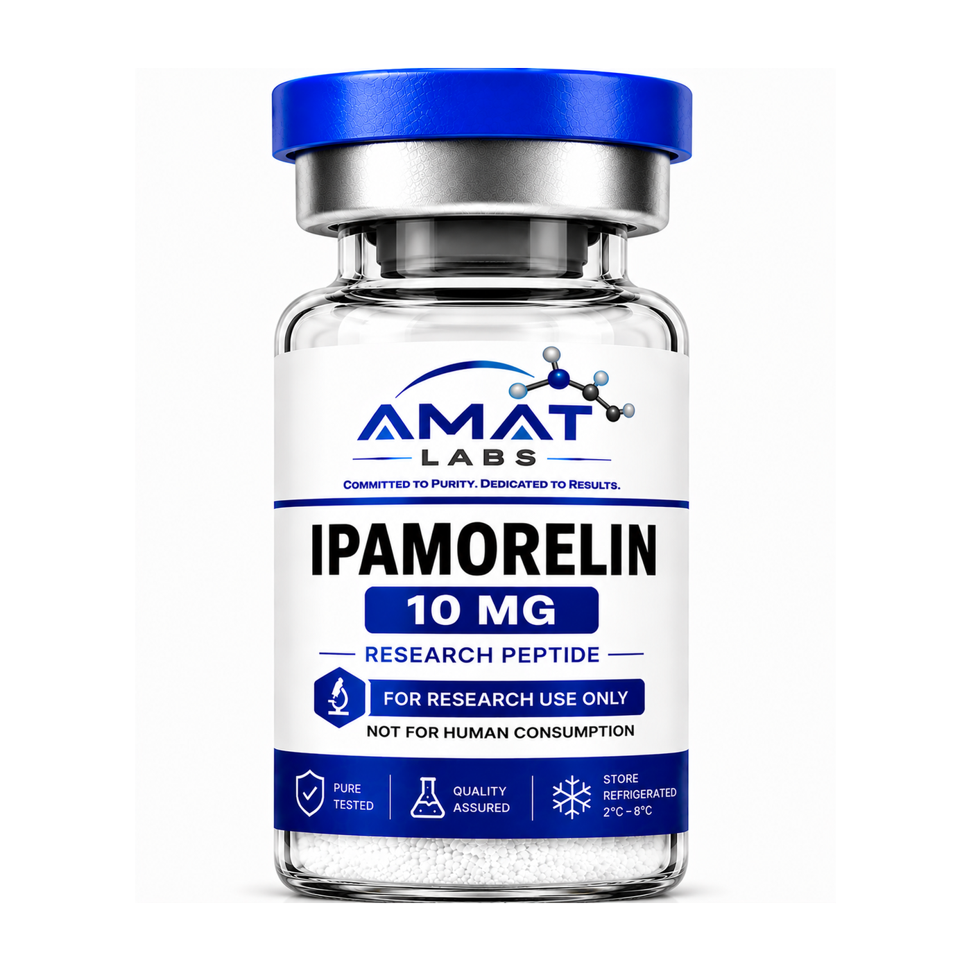 IPAMORELIN research vial, 10 MG Lyophilized Vial
