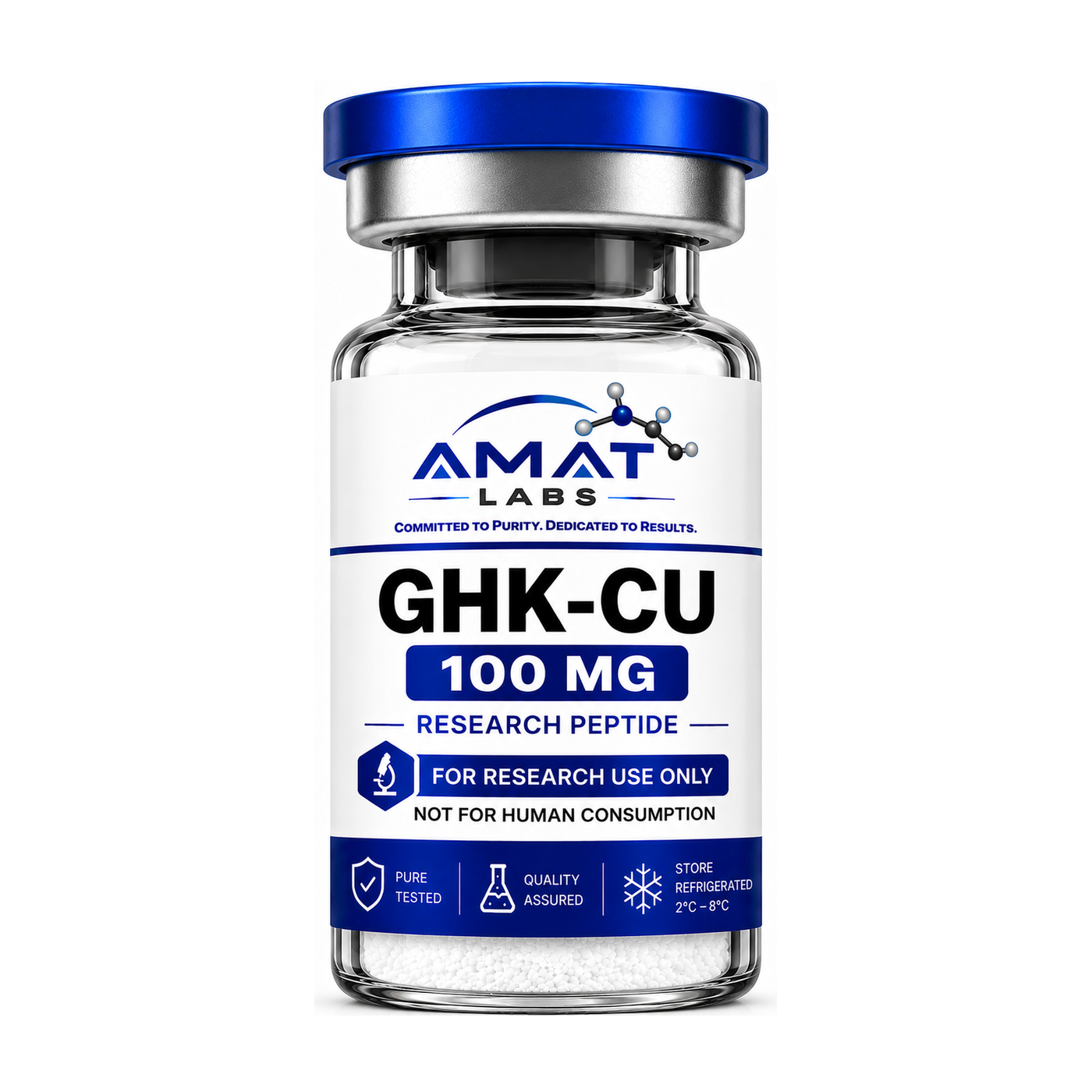 GHK-CU research vial, 100 MG Lyophilized Vial