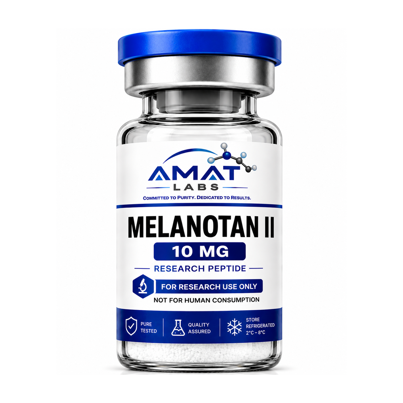 MELANOTAN II research vial, 10 MG Lyophilized Vial