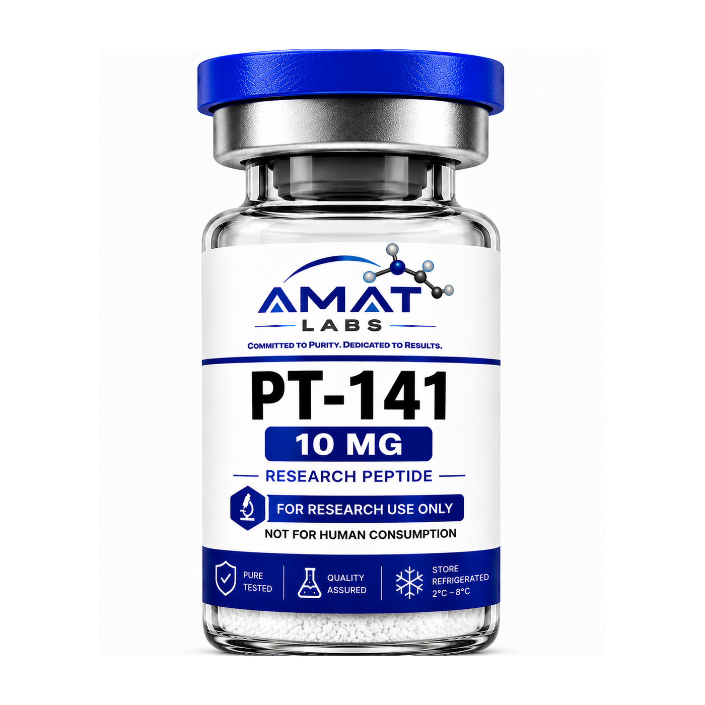 PT-141 research vial, 10 MG Lyophilized Vial